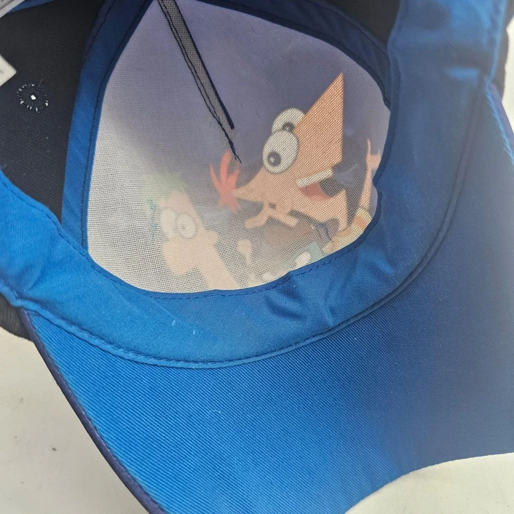 Disney Parks Phineas And Ferb Hat Cap Strap Back Boys One Size Blue Adjustable